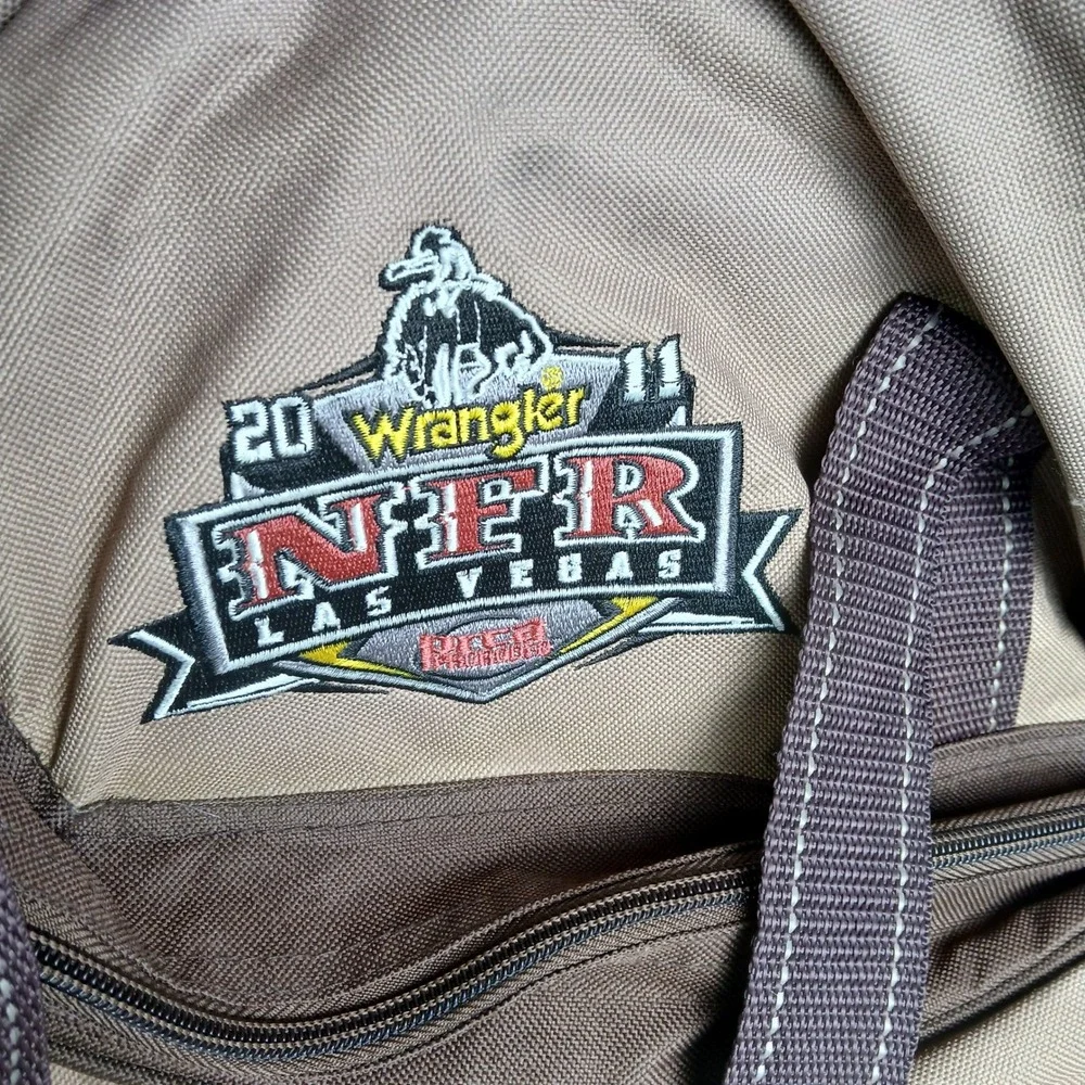 Wrangler 2011 NFR Las Vegas Duffel Bag Brown Tan Justin Boots Rodeo Travel Bag